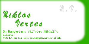 miklos vertes business card